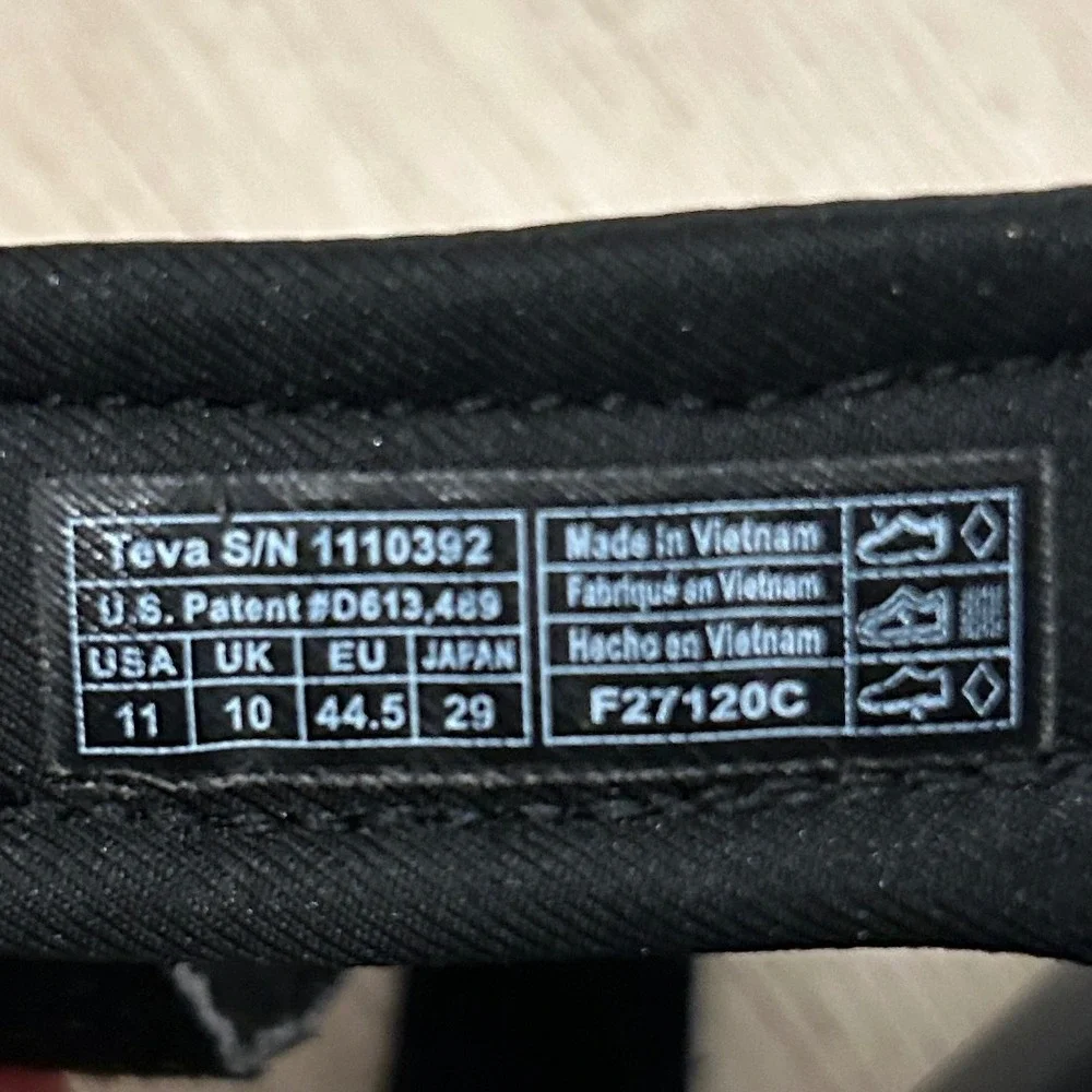 Teva Terra Fi 5 Universal Mens Sandals Black Grey Sport Hiking 1110392 Size 11